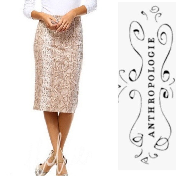 Anthro❣ Current Air Snake Print Pull on Skirt 🆕️⚘ - Picture 2 of 5